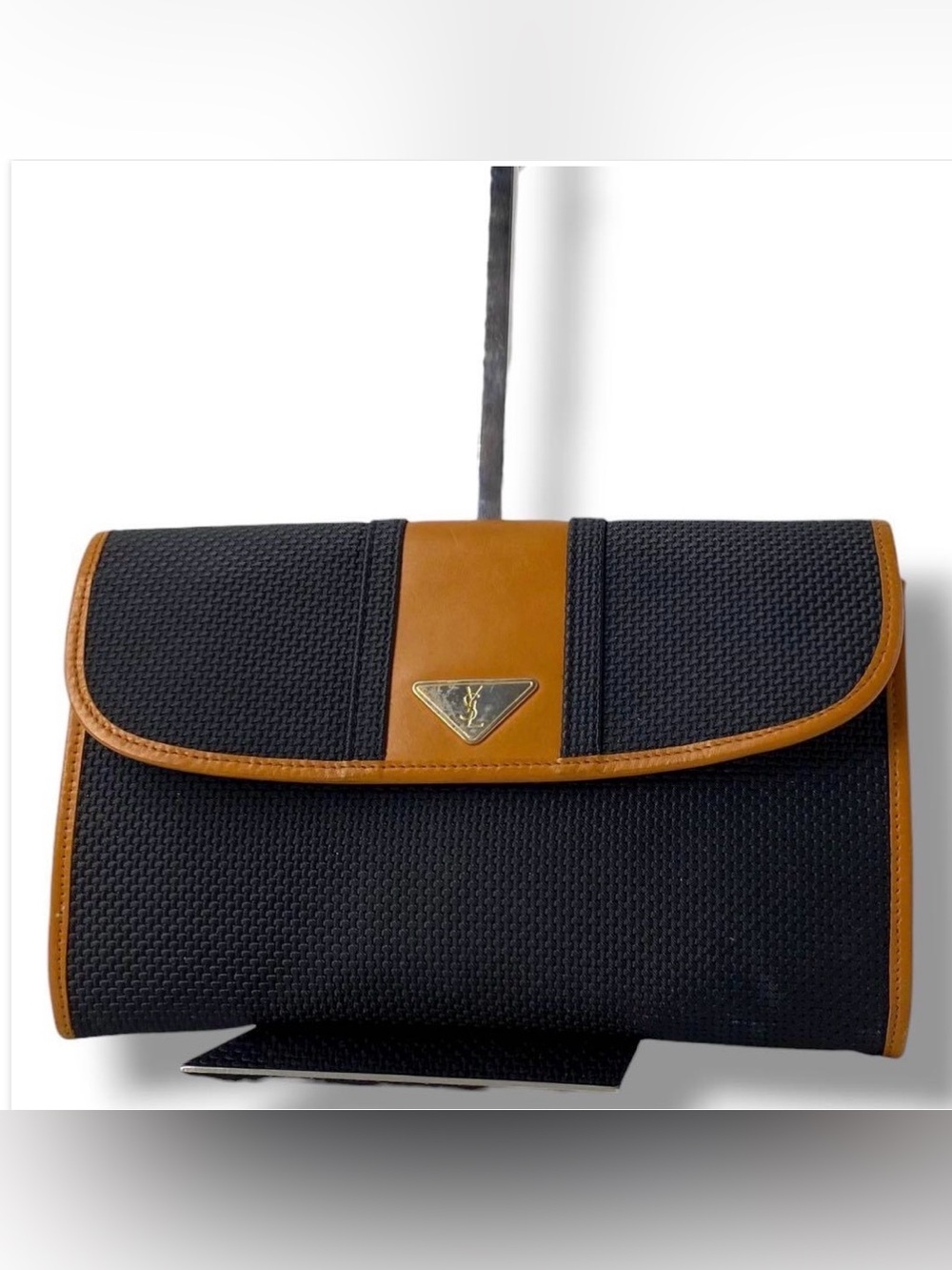 Yves Saint Laurent Black and Tan Clutch